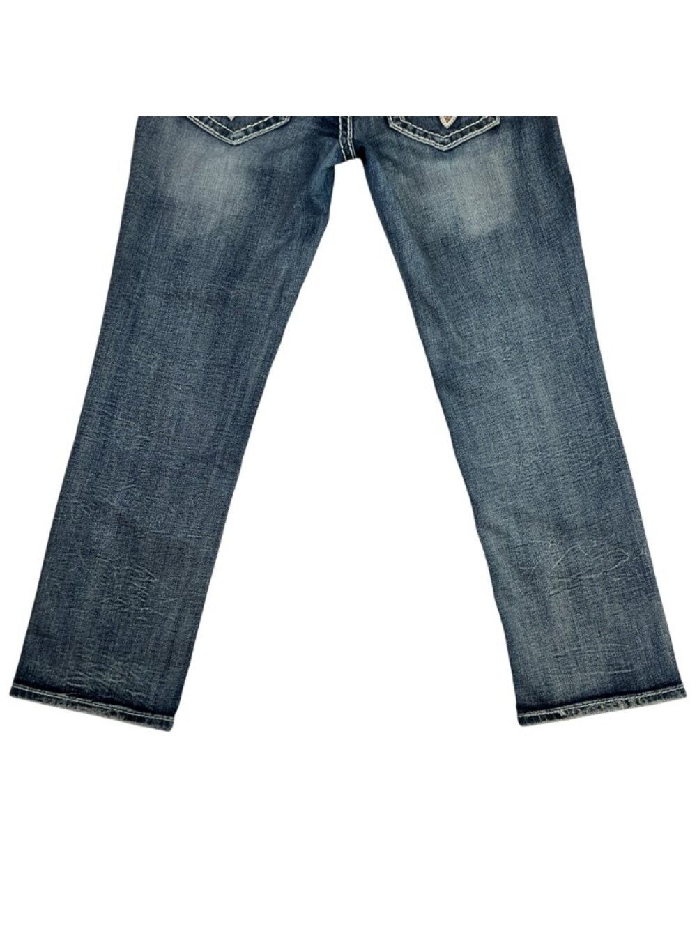 Rock Revival Betty Capri Jeans Womens 27 Distressed Contrast Stitching - Picture 3 of 11